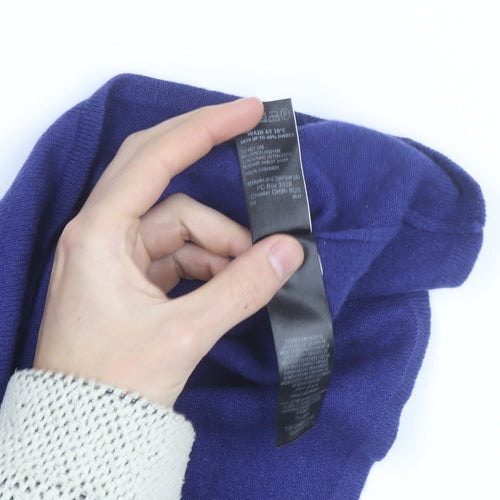 Marks and Spencer Women Blue Cashmere Jumper Size 14 Regular Fit