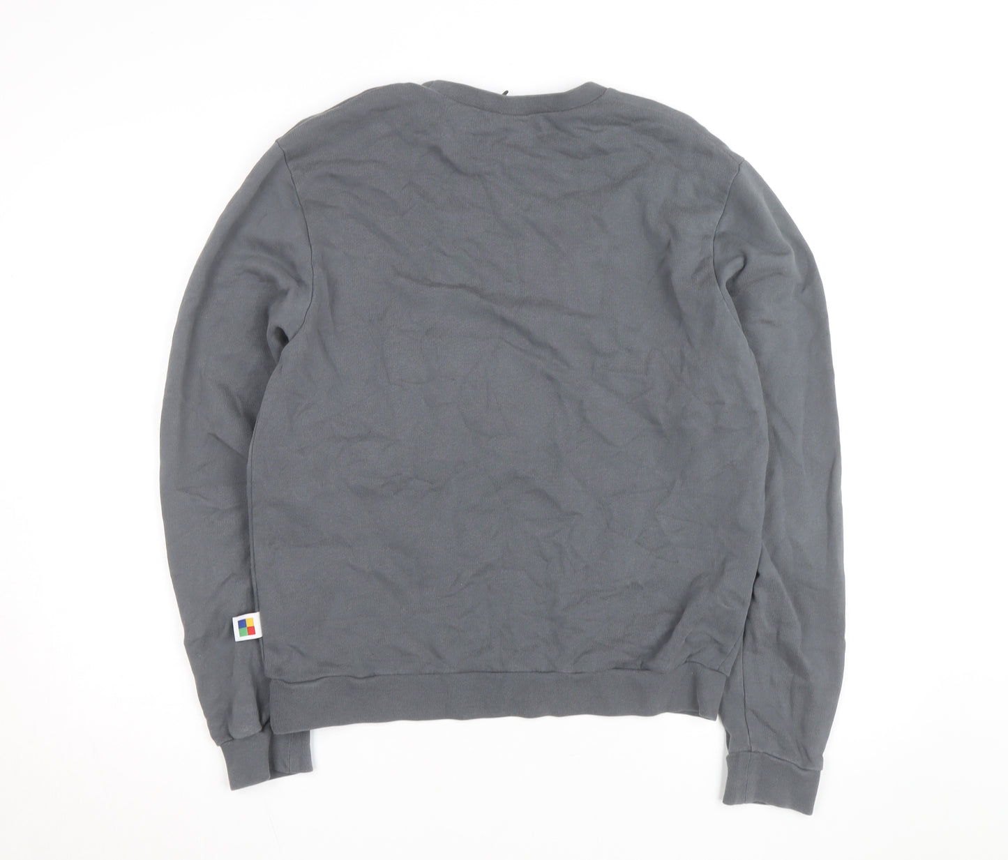 Apres Mens Grey Crew Neck Pullover Sweatshirt Medium with Logo Pockets