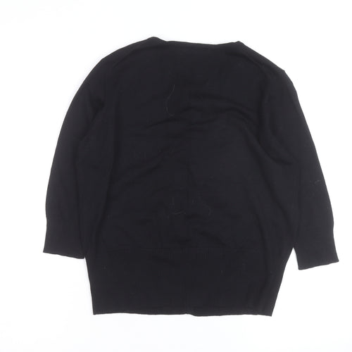 Marks and Spencer Women Black Petite Size 16 Rhinestone Cardigan