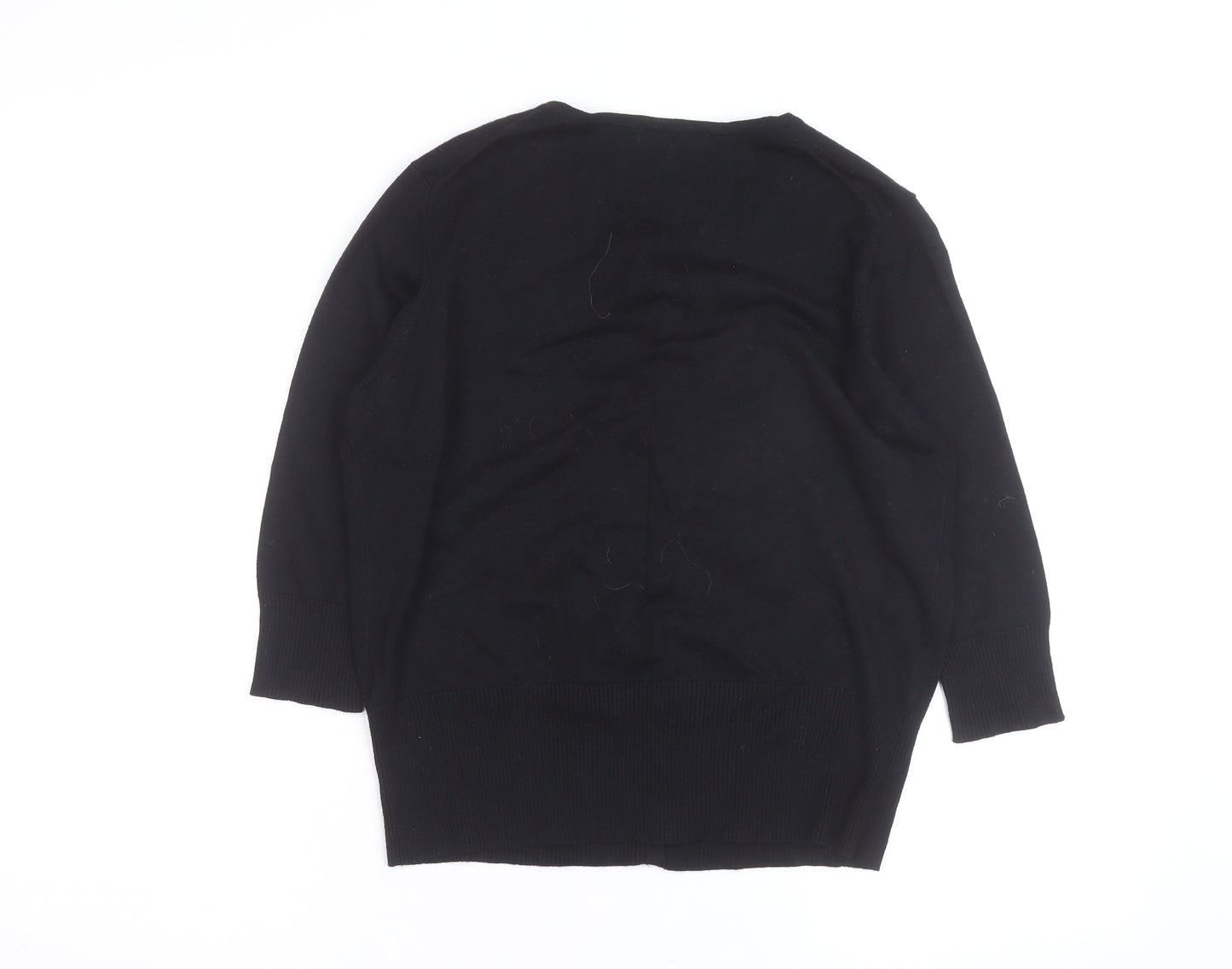 Marks and Spencer Women Black Petite Size 16 Rhinestone Cardigan