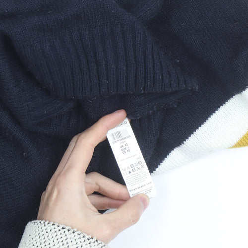 River Island Men's Blue Yellow Crew Neck Pullover Jumper XS