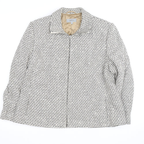 Marks and Spencer Women's Beige Tweed Zip Jacket Size 18