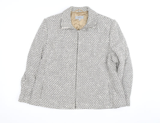 Marks and Spencer Women's Beige Tweed Zip Jacket Size 18