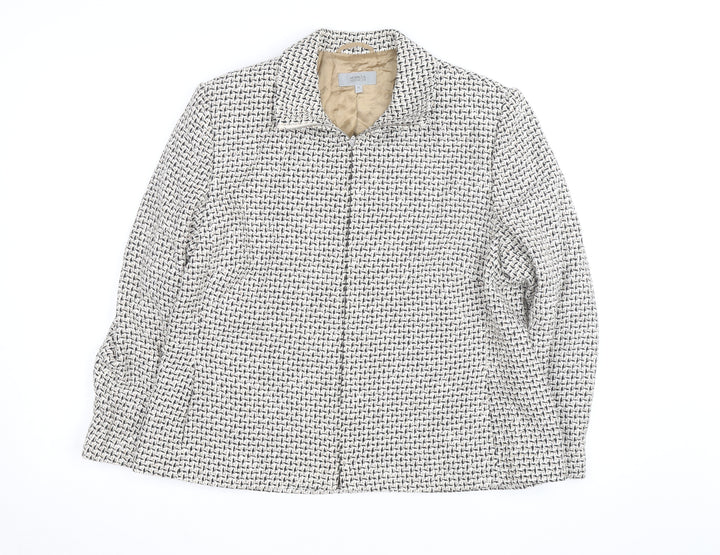 Marks and Spencer Women's Beige Tweed Zip Jacket Size 18