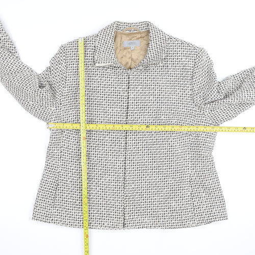 Marks and Spencer Women's Beige Tweed Zip Jacket Size 18