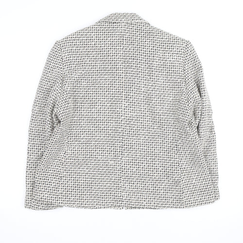 Marks and Spencer Women's Beige Tweed Zip Jacket Size 18