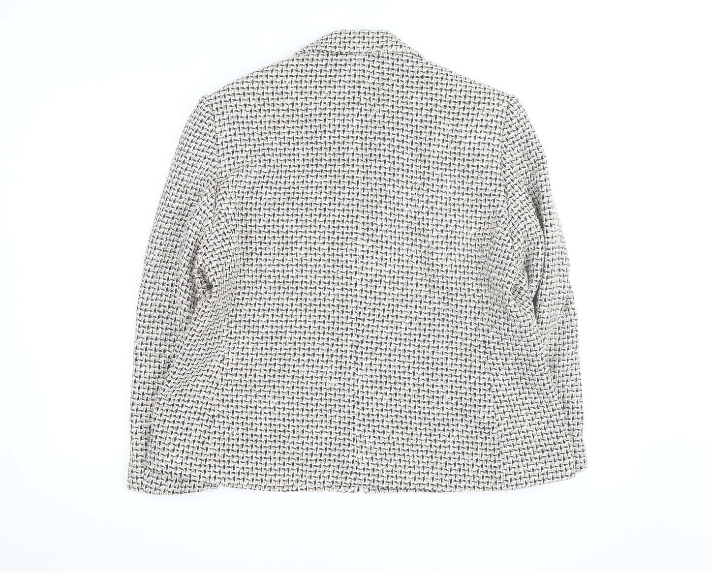 Marks and Spencer Women's Beige Tweed Zip Jacket Size 18