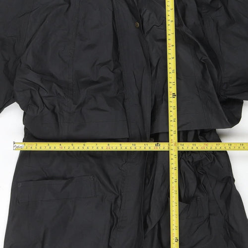 Totes Women's Black Waterproof Rain Coat M Hooded Long PVC Nylon
