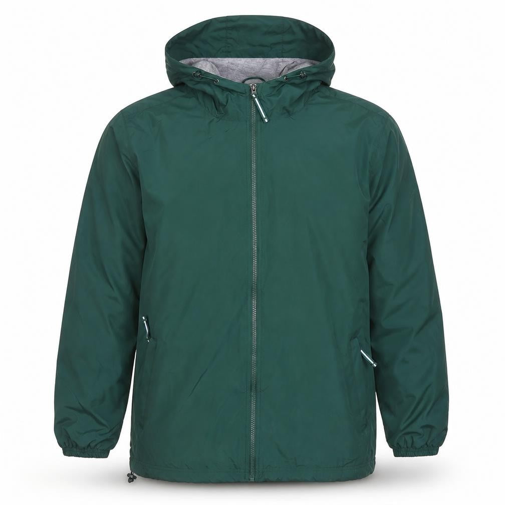 Front view of Charles River Apparel Men’s Green XL Hooded Windbreaker Jacket