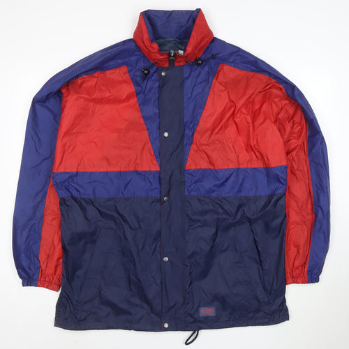 Jeantex Men's Blue Red Waterproof Windbreaker Jacket Size M Outdoor
