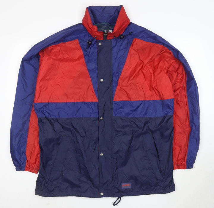 Jeantex Men's Blue Red Waterproof Windbreaker Jacket Size M Outdoor