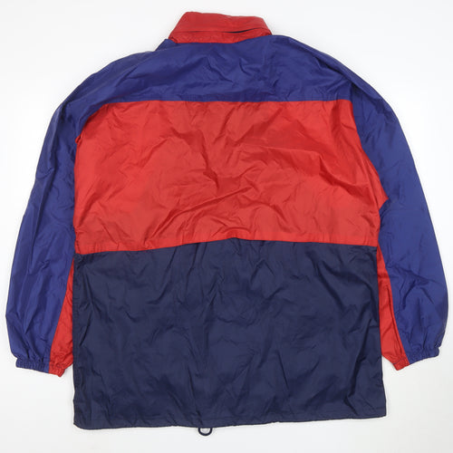 Jeantex Men's Blue Red Waterproof Windbreaker Jacket Size M Outdoor