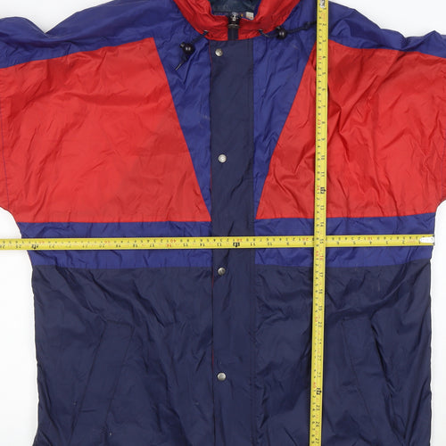 Jeantex Men's Blue Red Waterproof Windbreaker Jacket Size M Outdoor