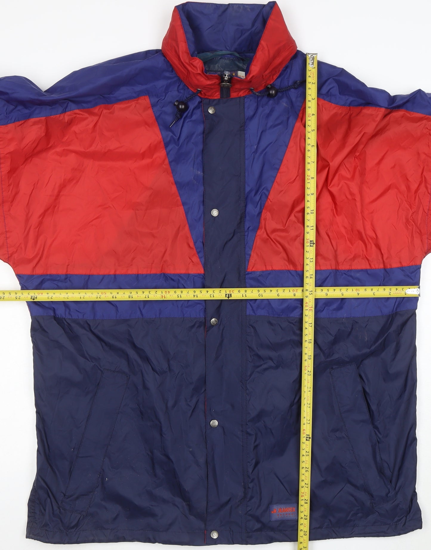 Jeantex Men's Blue Red Waterproof Windbreaker Jacket Size M Outdoor