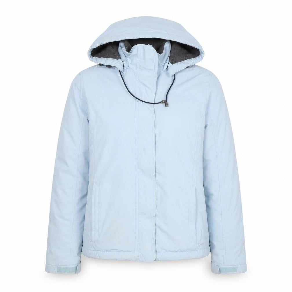 Front view of Lands' End Women's Blue Petite S Hooded Parka Jacket
