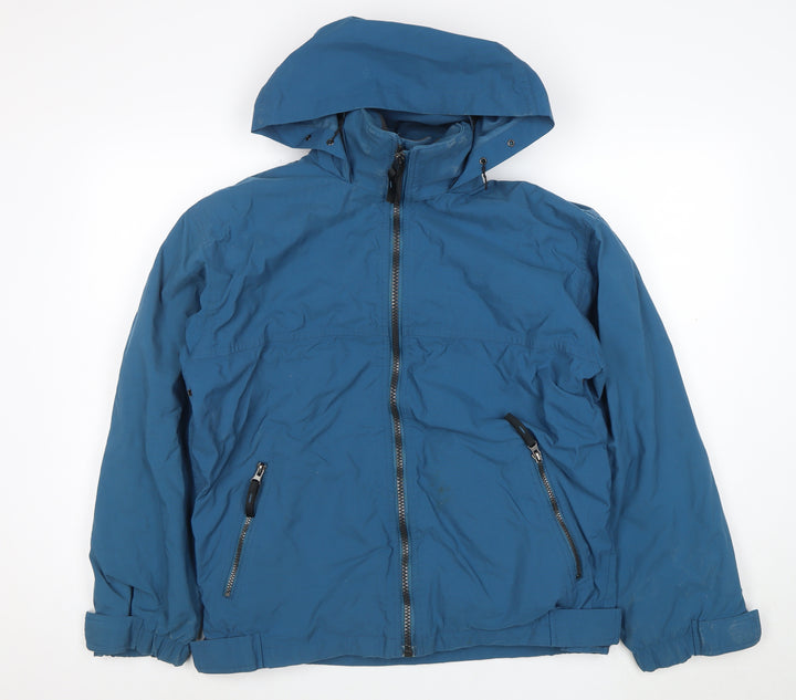 Lee Valley Mens Blue Hooded Waterproof Jacket Size S