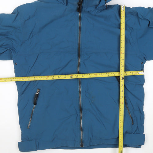 Lee Valley Mens Blue Hooded Waterproof Jacket Size S