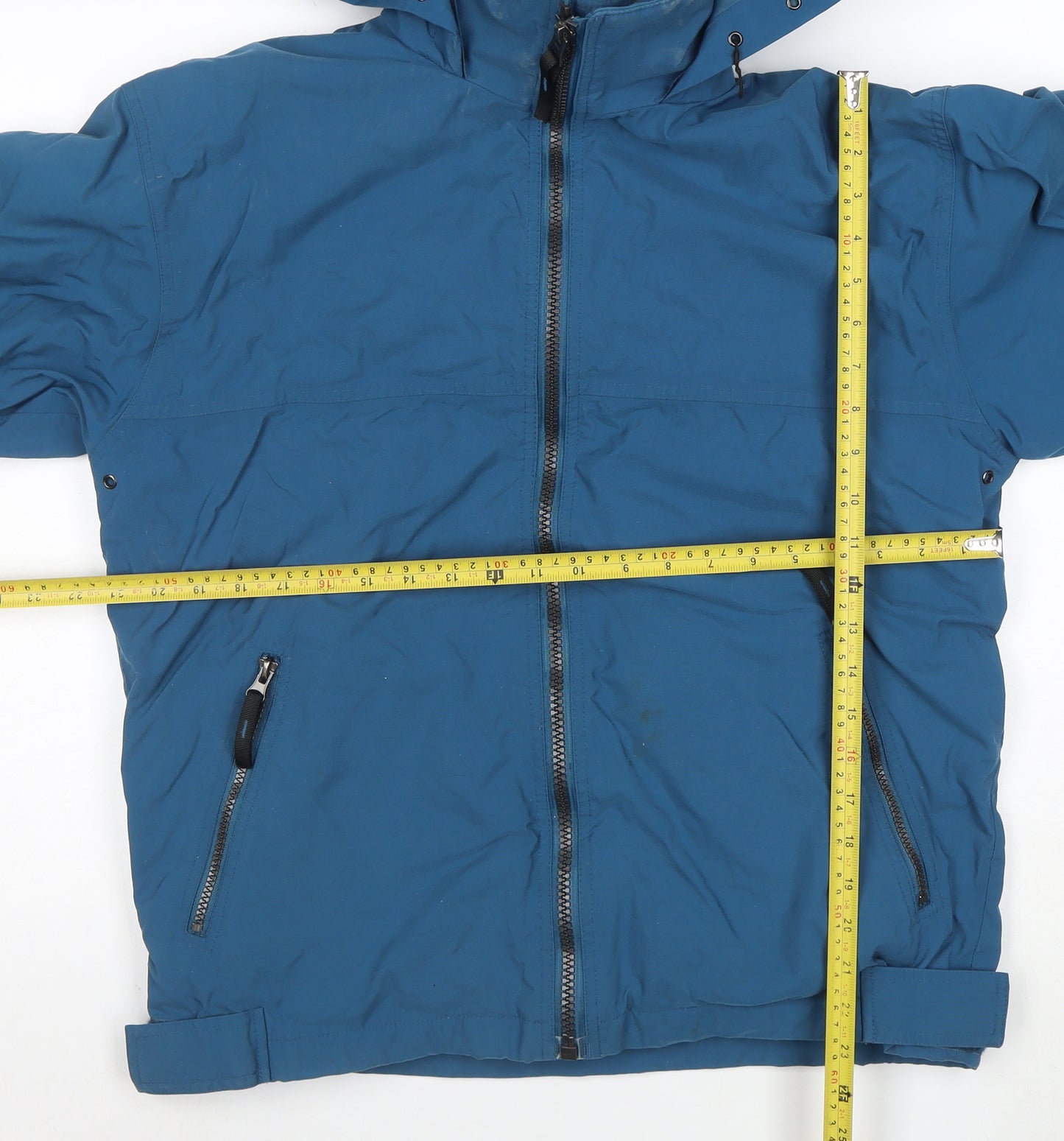 Lee Valley Mens Blue Hooded Waterproof Jacket Size S
