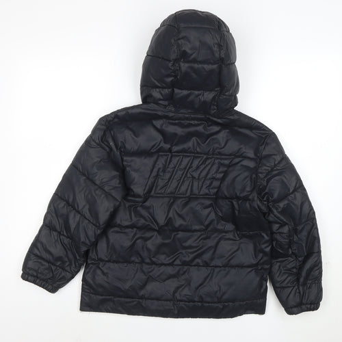 Nike Girls Black Therma-Fit Hooded Puffer Jacket 8-9 Years Winter Coat
