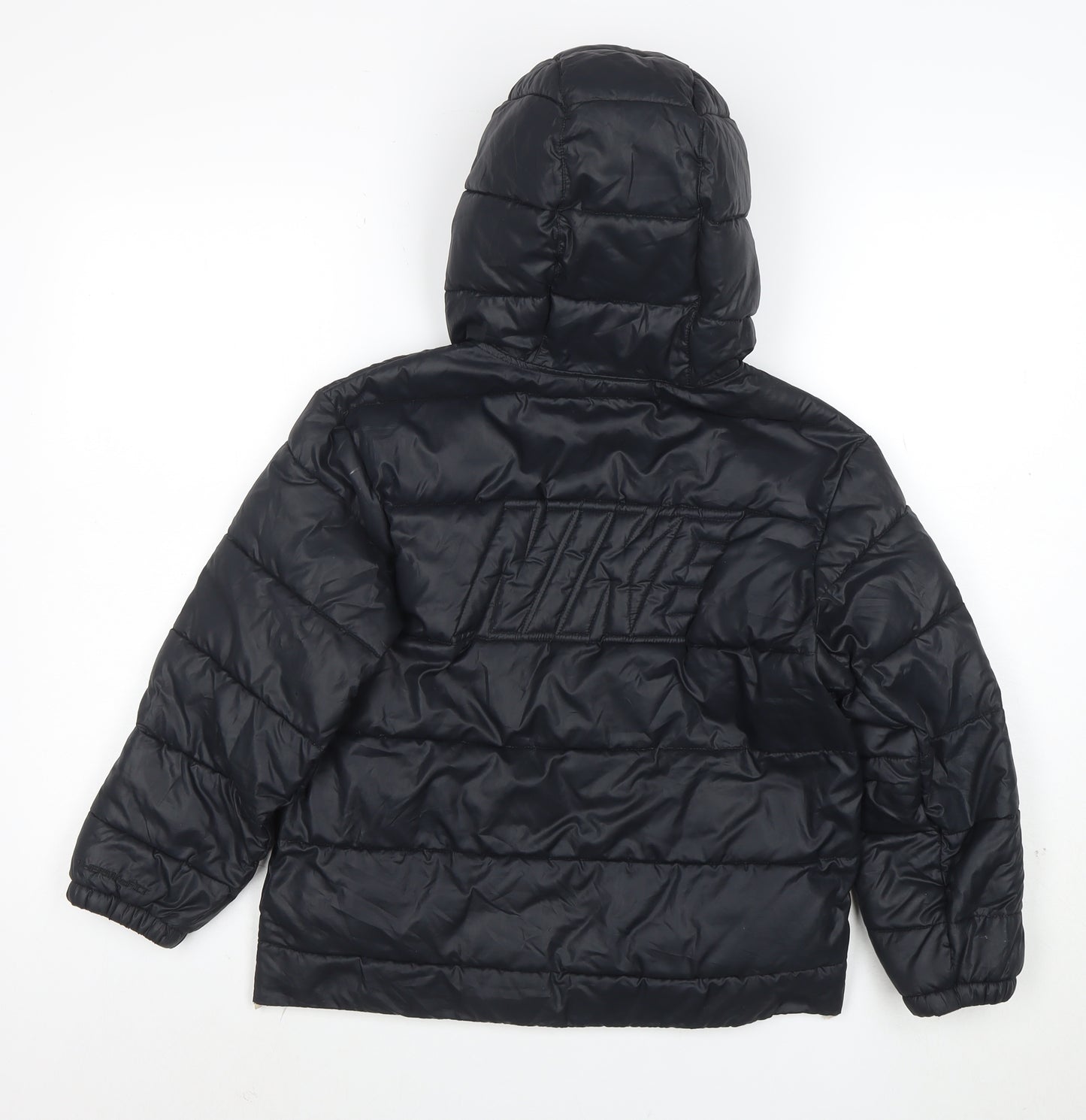 Nike Girls Black Therma-Fit Hooded Puffer Jacket 8-9 Years Winter Coat