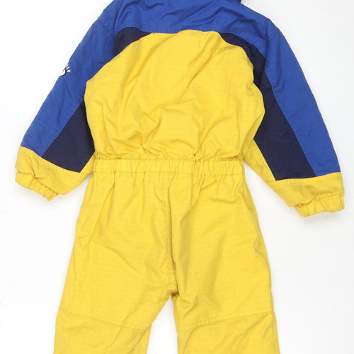 Columbia Boys Yellow Blue Hooded Snowsuit 4 Years Winter Full Zip Outdoor