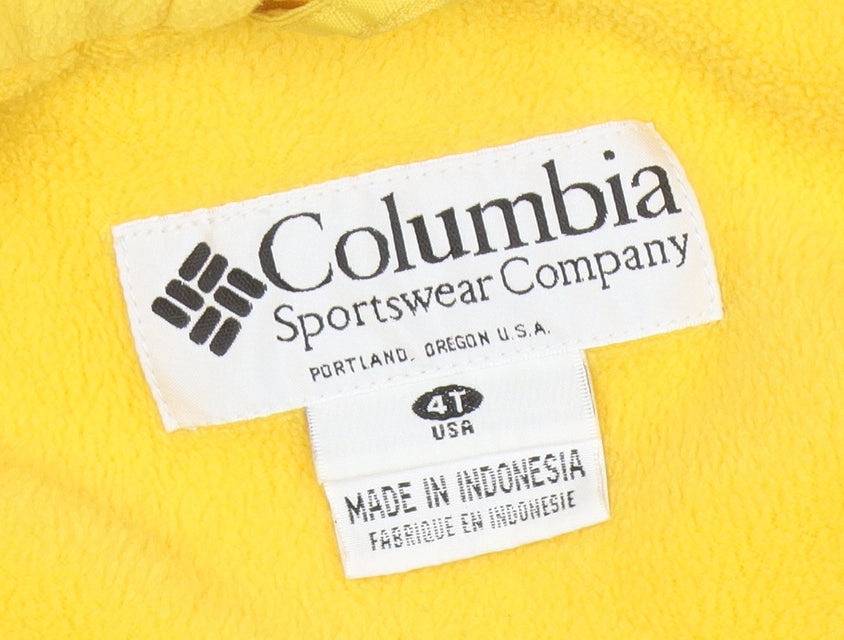 Columbia Boys Yellow Blue Hooded Snowsuit 4 Years Winter Full Zip Outdoor