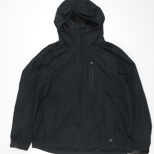 Marks and Spencer Goodmove Men's Black XL Waterproof Hooded Rain Jacket