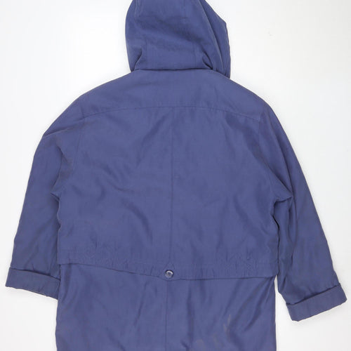 Bon Marche Women's Blue Hooded Parka Jacket Size M Regular Fit
