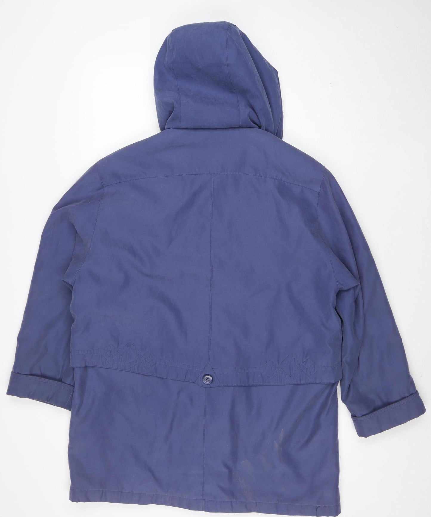 Bon Marche Women's Blue Hooded Parka Jacket Size M Regular Fit
