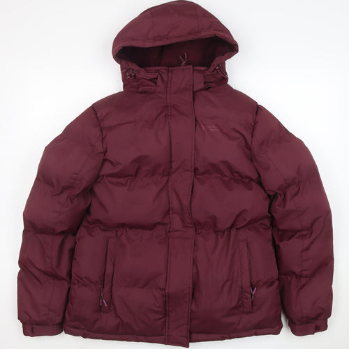 Mountain Warehouse Women's Red Puffer Jacket Size 12 Hooded Water Resistant