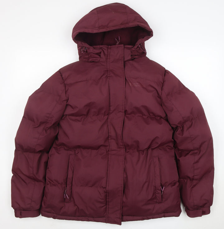 Mountain Warehouse Women's Red Puffer Jacket Size 12 Hooded Water Resistant