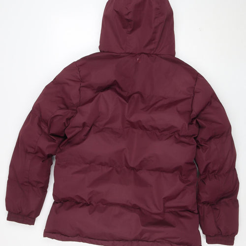 Mountain Warehouse Women's Red Puffer Jacket Size 12 Hooded Water Resistant
