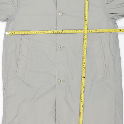 Uniqlo Men's Grey Stand-Up Collar Water Resistant Coat Size S