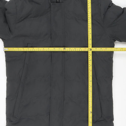 Nines Collection Women's Black Puffer Jacket M Hooded Faux Fur Winter Coat