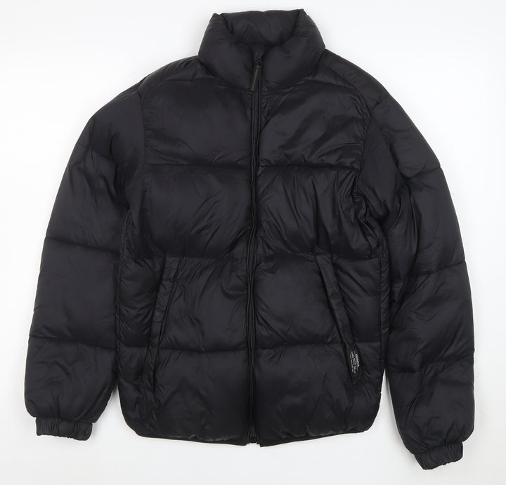 PULL&BEAR Womens Black Size 8 Puffer Jacket Winter Coat