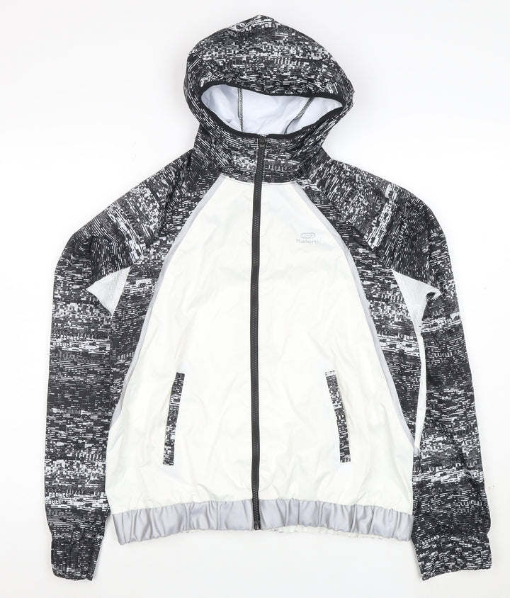 Kalenji Women's Black Windbreaker Running Jacket Size 12 Hooded