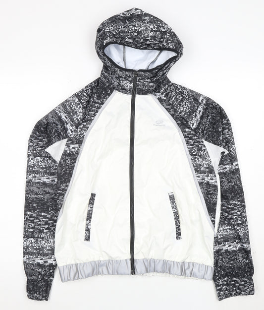 Kalenji Women's Black Windbreaker Running Jacket Size 12 Hooded
