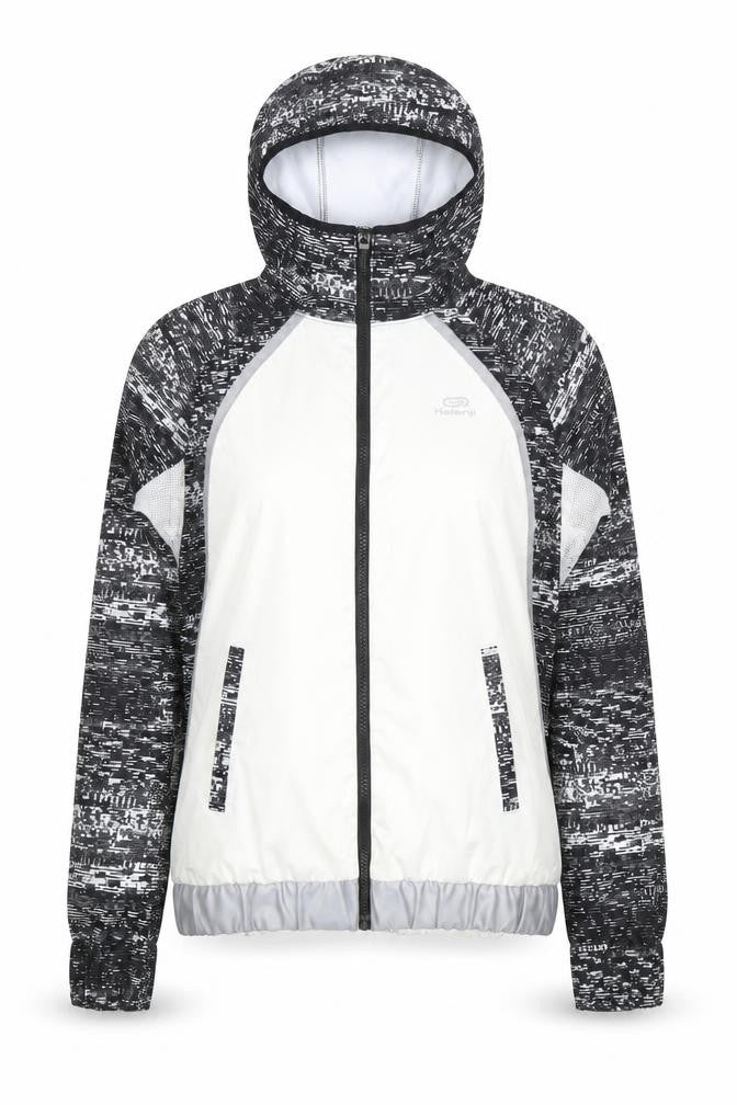 Kalenji Women's Black Windbreaker Running Jacket Size 12 Hooded