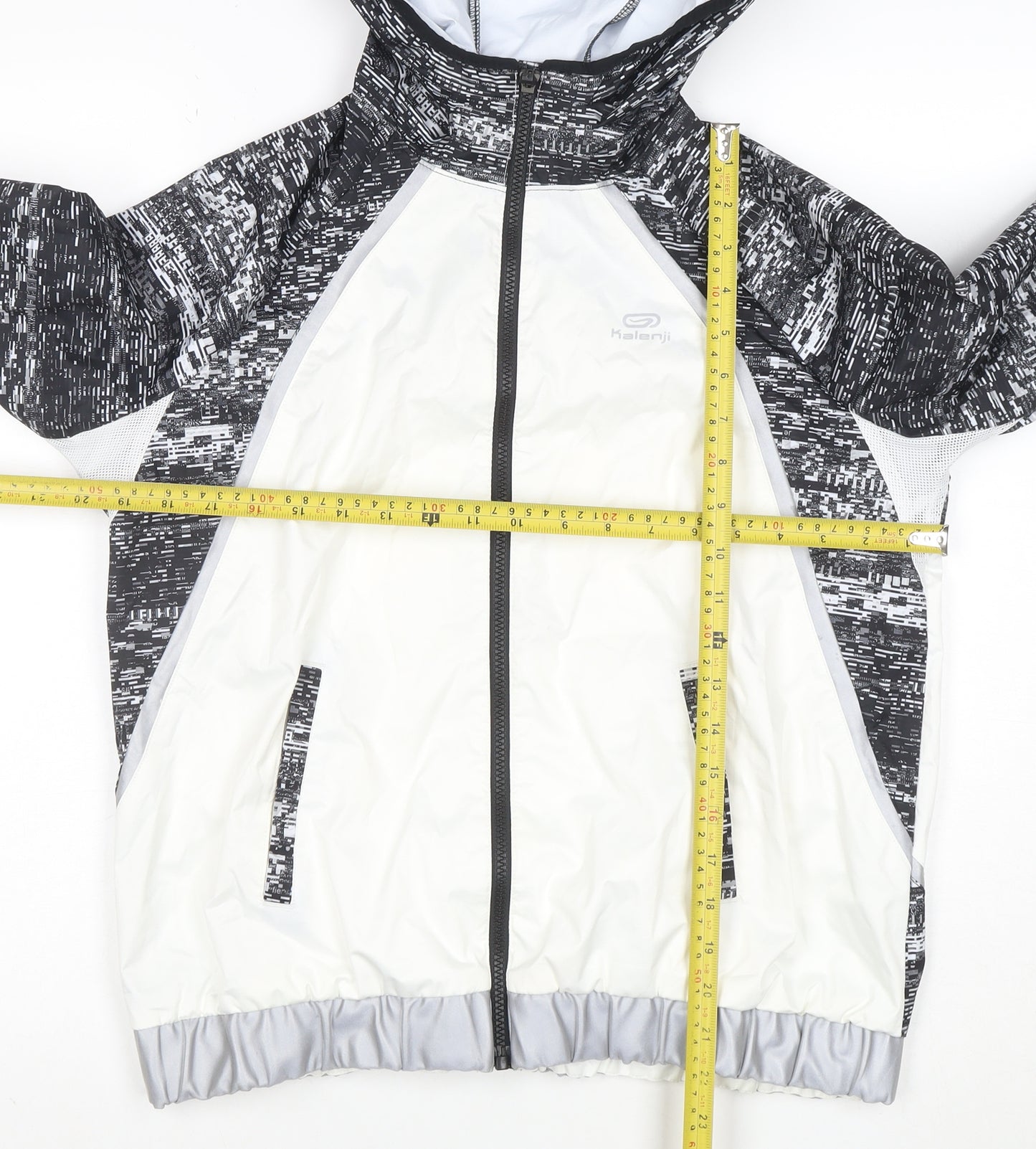 Kalenji Women's Black Windbreaker Running Jacket Size 12 Hooded