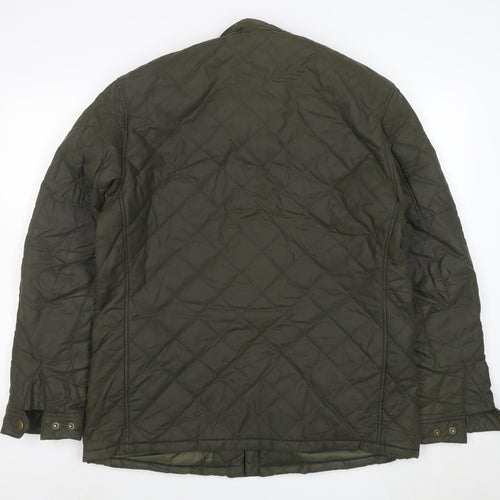 Barbour Men's Green Quilted Jacket L Regular Outdoor Mid-Length