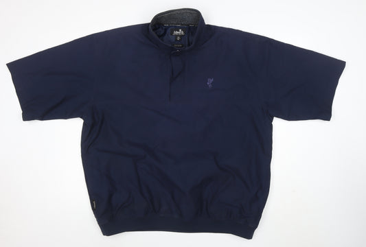 Ashworth Men's Blue XL Weather Systems Short Sleeve Mock Neck T-Shirt