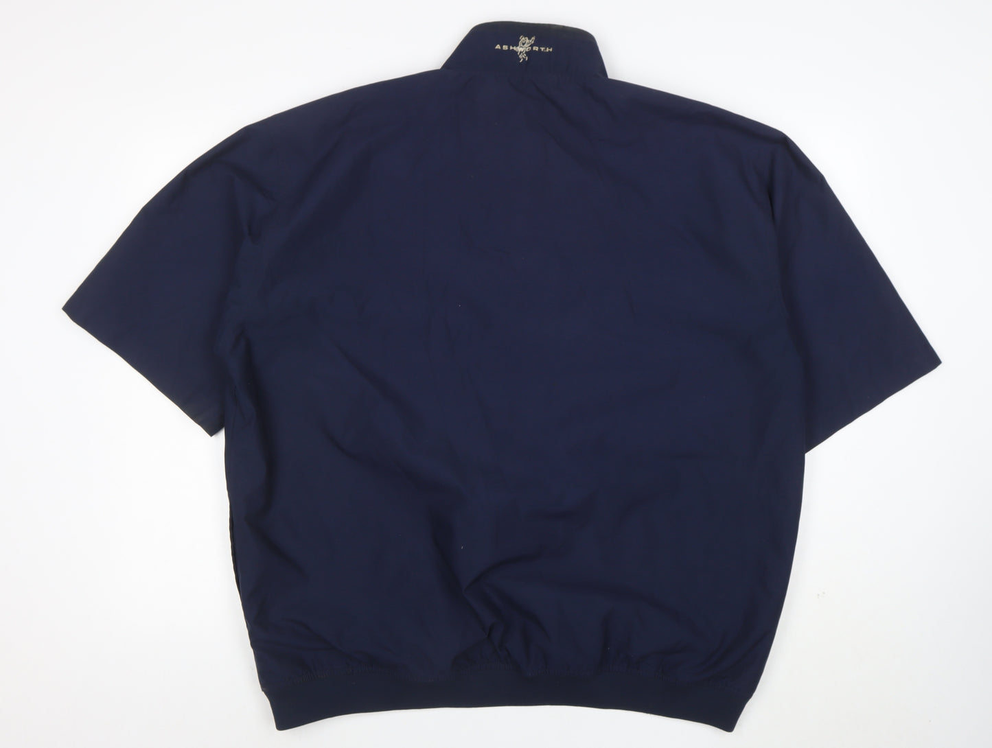 Ashworth Men's Blue XL Weather Systems Short Sleeve Mock Neck T-Shirt