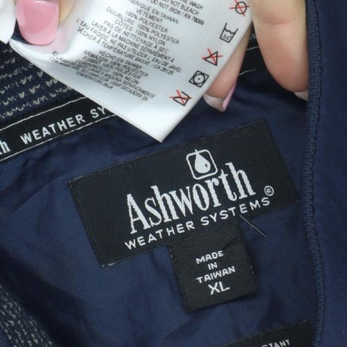 Ashworth Men's Blue XL Weather Systems Short Sleeve Mock Neck T-Shirt