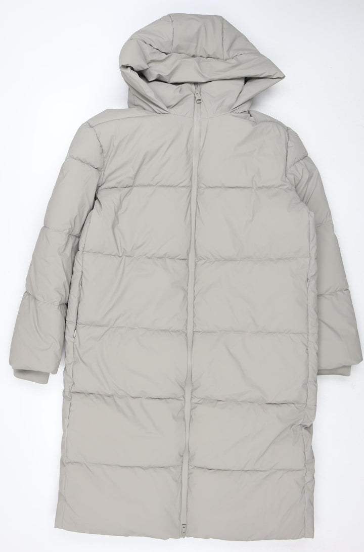 Marks and Spencer Women's Grey Size 10 Long Hooded Puffer Coat