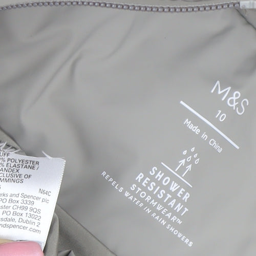 Marks and Spencer Women's Grey Size 10 Long Hooded Puffer Coat