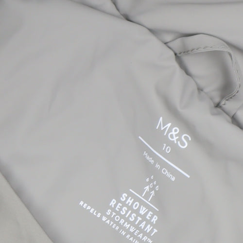 Marks and Spencer Women's Grey Size 10 Long Hooded Puffer Coat