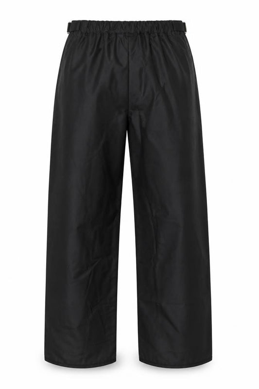 Front view of Hoggs Professional Men's Black Rain Trousers M Waterproof Workwear