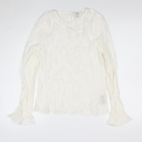 Marks and Spencer Women’s Ivory Viscose Long Sleeve Tunic Blouse Size 12