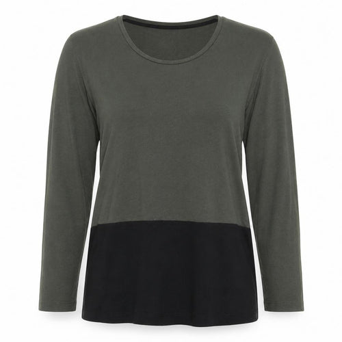 Oasis Women’s Green Colourblock Long Sleeve Jersey Top Size S