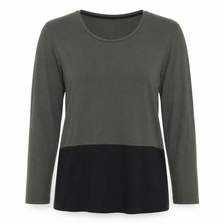 Oasis Women’s Green Colourblock Long Sleeve Jersey Top Size S